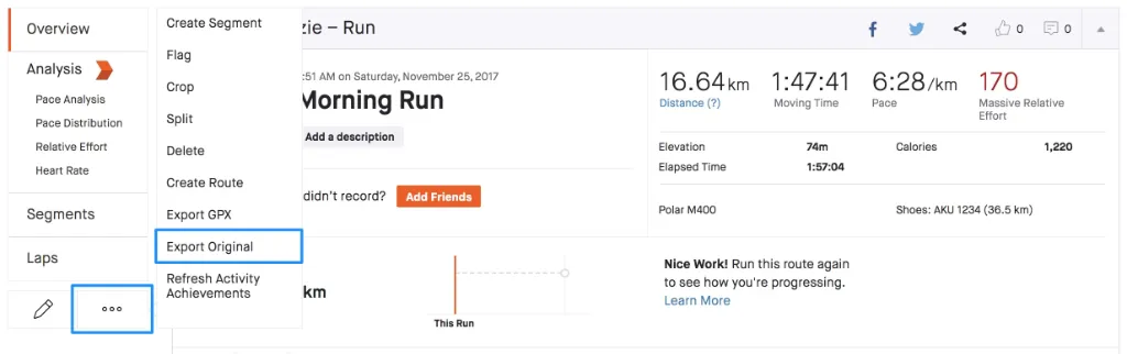 Strava Export Original